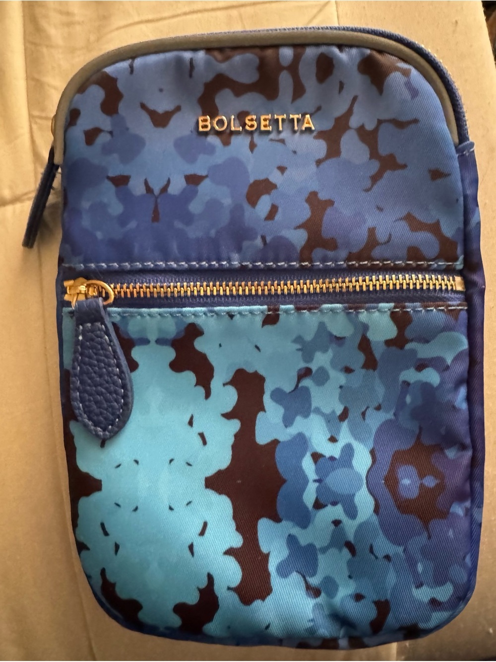 Bolsetta Blue Camouflage Crossbody Pouch